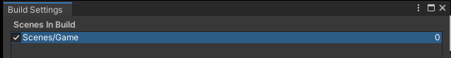 Prior Build Settings as Scenes/Game